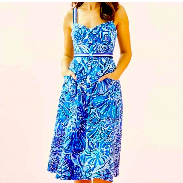 Lilly Pulitzer Ellee Midi Dress Nwt Size 14 Print Zanzibar Zoo